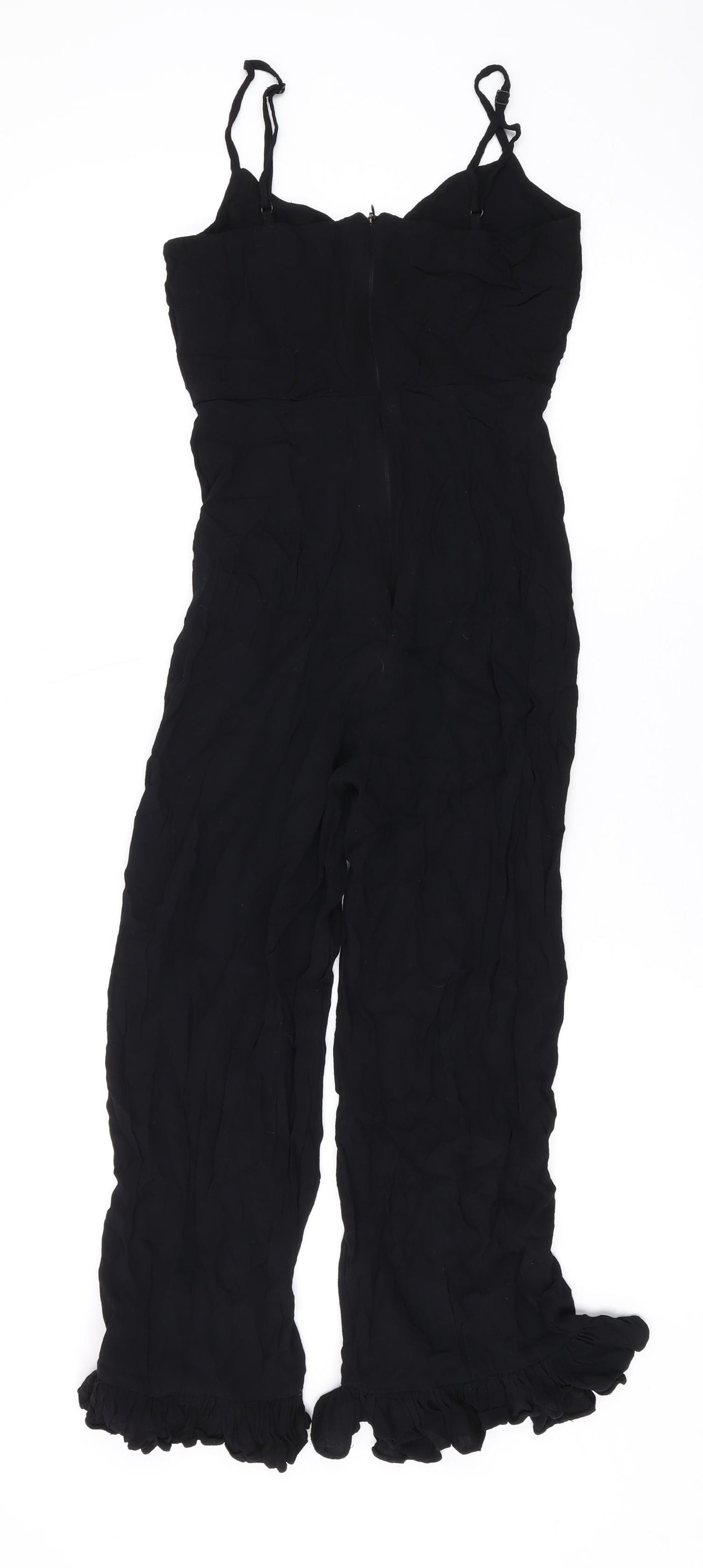 Nobody's Child Womens Black Polyester Jumpsuit One-Piece Size 8 L20 in Zip