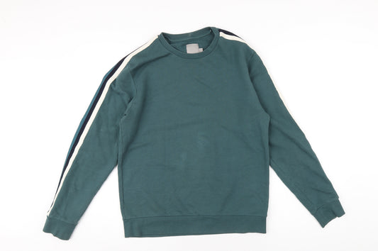 A - Frame Mens Green Cotton Pullover Sweatshirt Size S