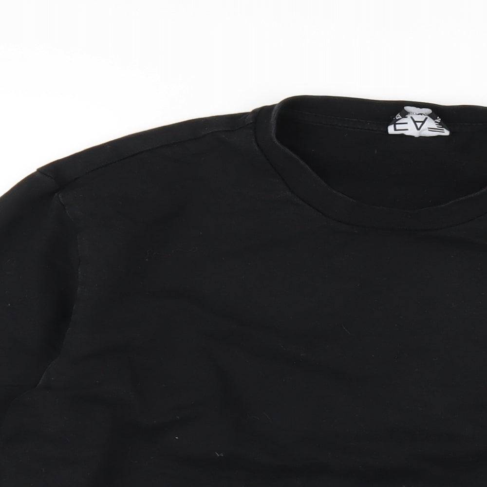 Emporio Armani Mens Black Cotton Pullover Sweatshirt Size M