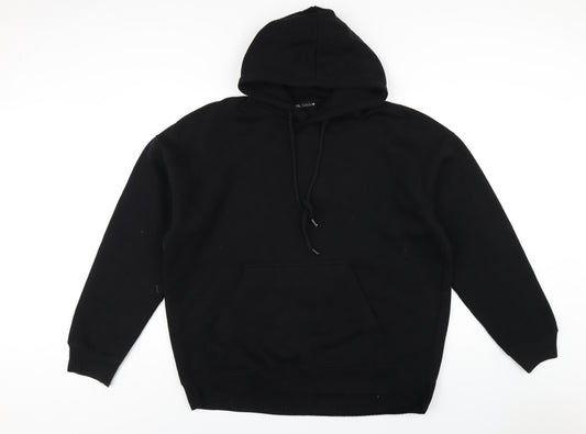 Zara Mens Black Cotton Pullover Hoodie Size S