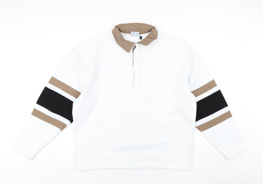 ASOS Mens White Cotton Pullover Sweatshirt Size S