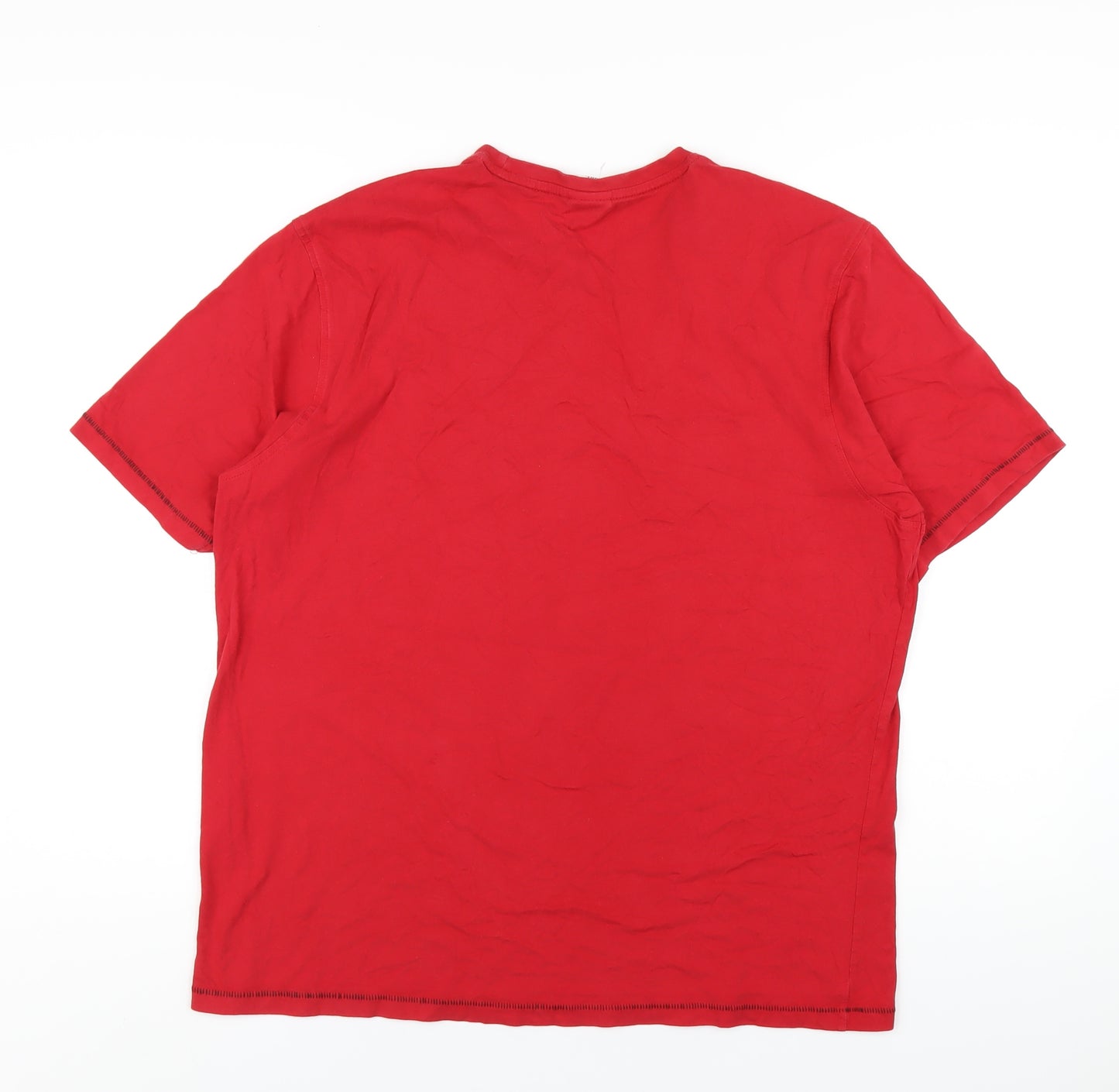 The Big Bang Theory Mens Red Cotton T-Shirt Size L Round Neck - Bazinga!