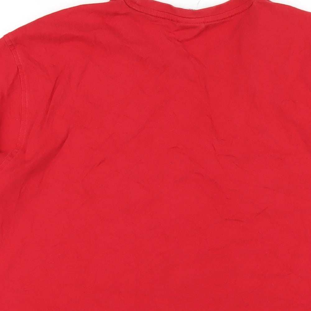 The Big Bang Theory Mens Red Cotton T-Shirt Size L Round Neck - Bazinga!