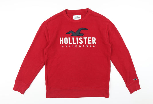 Hollister Mens Red Cotton Pullover Sweatshirt Size M