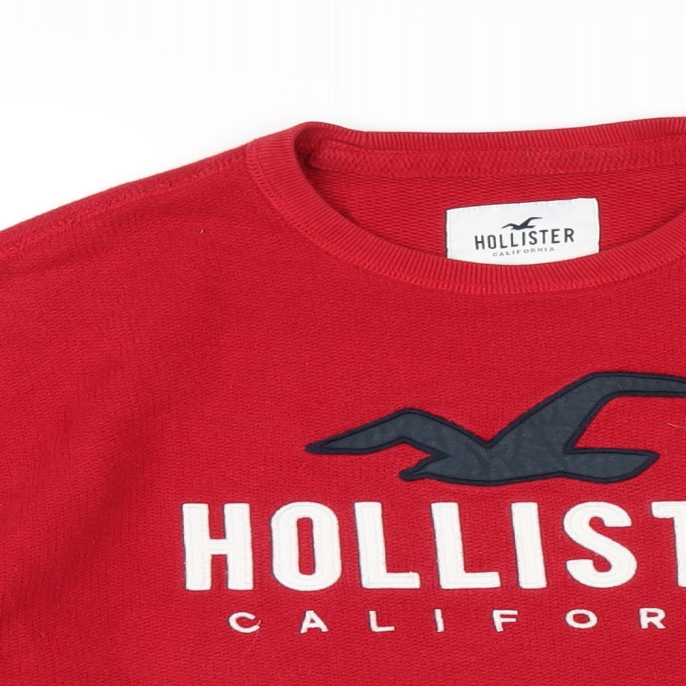 Hollister Mens Red Cotton Pullover Sweatshirt Size M