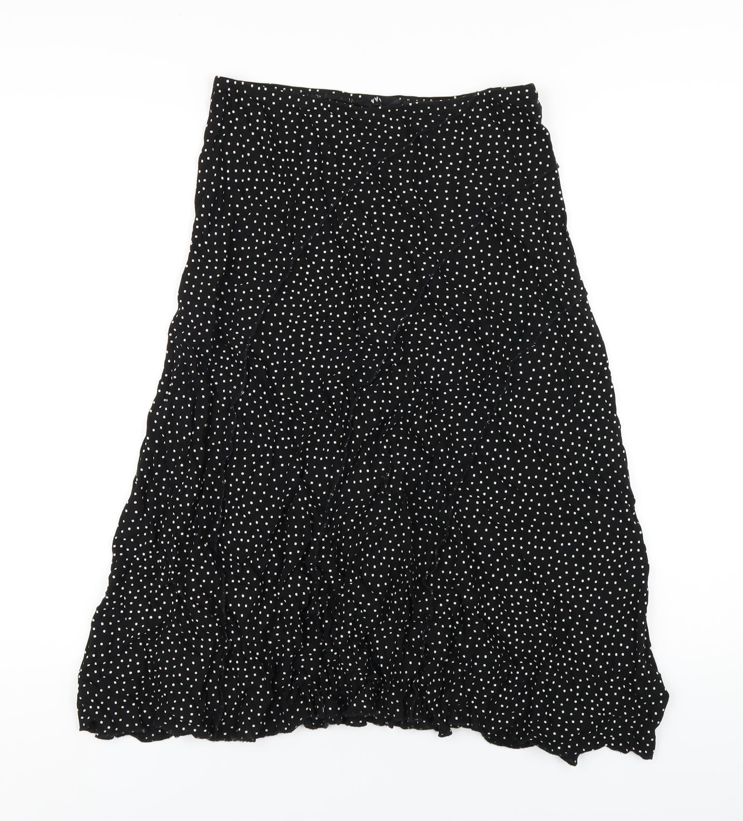 Per Una Womens Black Polka Dot Polyester A-Line Skirt Size 12