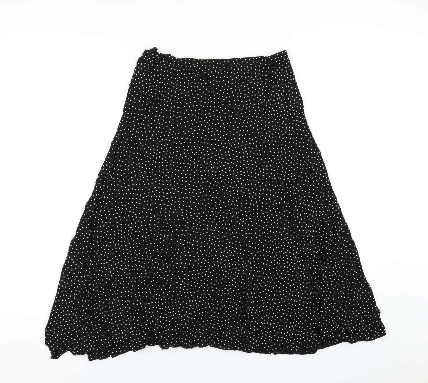 Per Una Womens Black Polka Dot Polyester A-Line Skirt Size 12