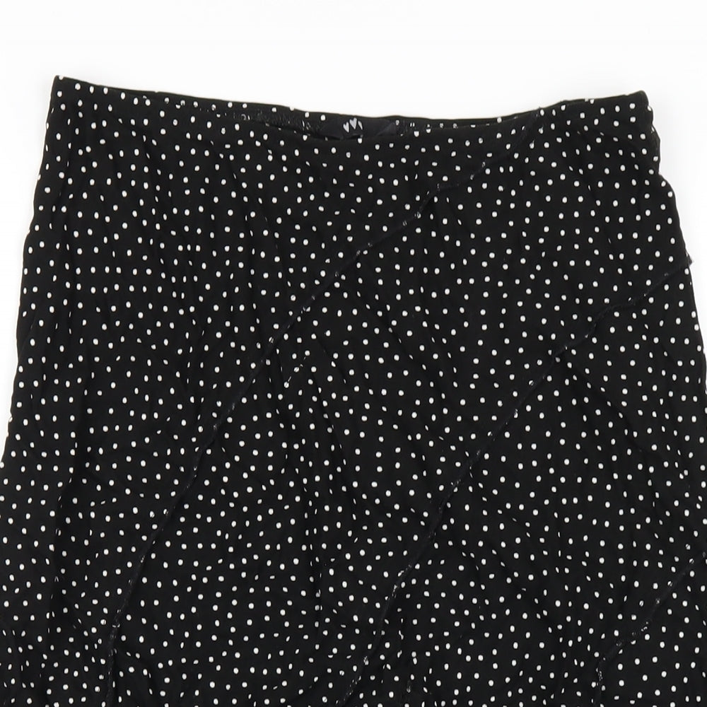 Per Una Womens Black Polka Dot Polyester A-Line Skirt Size 12