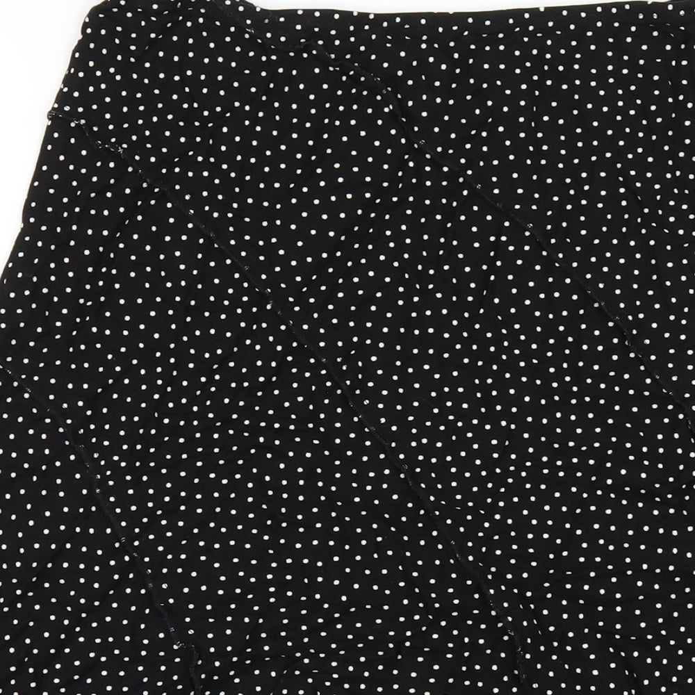 Per Una Womens Black Polka Dot Polyester A-Line Skirt Size 12