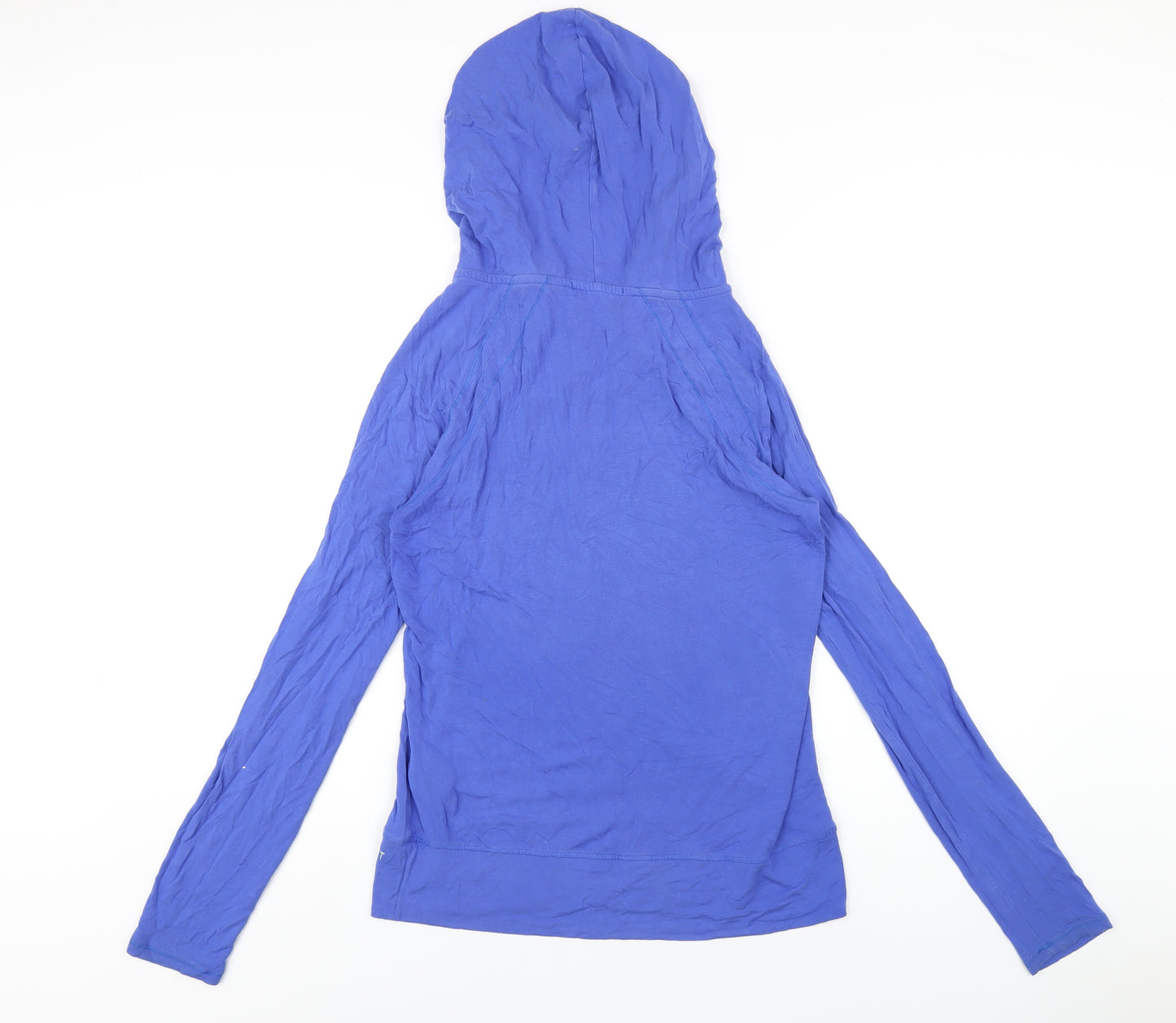 Elle Sport Womens Blue Vinyl Pullover Hoodie Size S Pullover