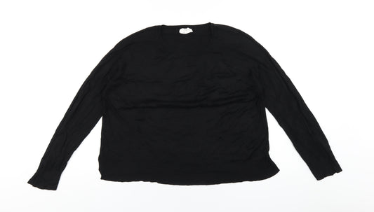 Zara Womens Black Round Neck Acrylic Pullover Jumper Size S