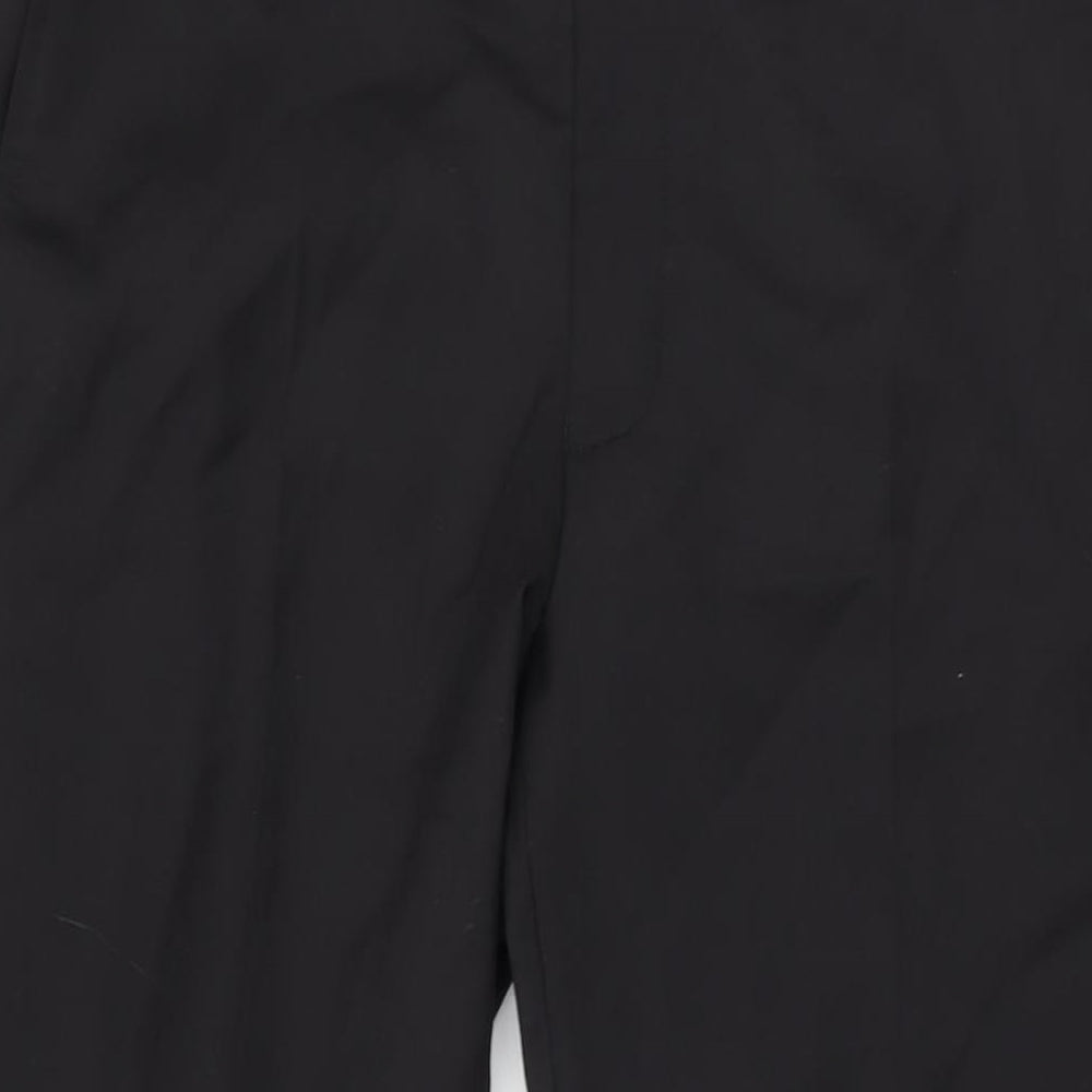 Autograph Mens Black Wool Trousers Size 34 in L31 in Regular Zip