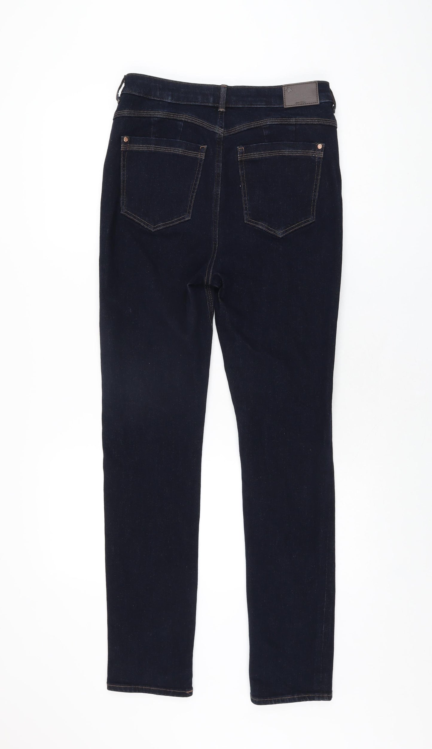 Marks and Spencer Womens Blue Cotton Skinny Jeans Size 12 L30.5 in Regular Zip