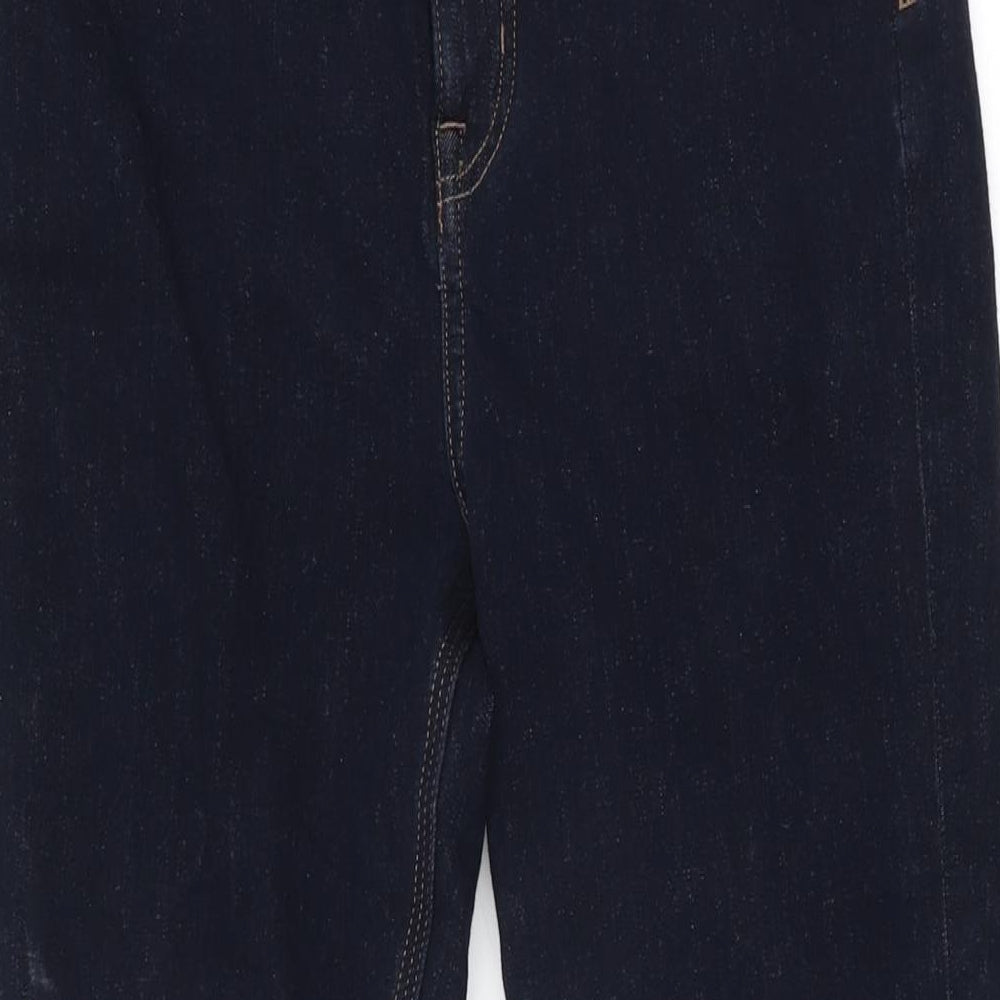 Marks and Spencer Womens Blue Cotton Skinny Jeans Size 12 L30.5 in Regular Zip