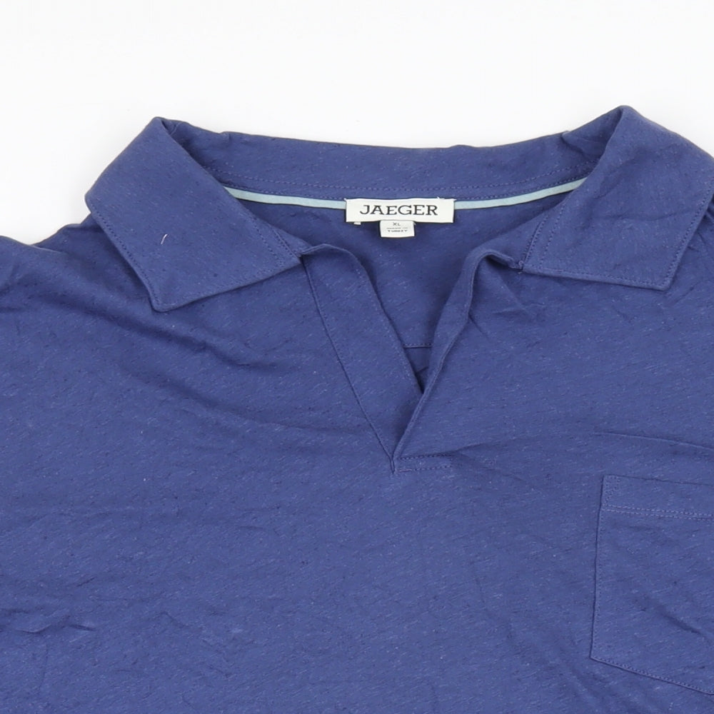 jae Mens Blue Cotton T-Shirt Size XL Collared