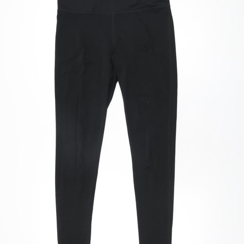 Marks and Spencer Womens Black Polyester Pedal Pusher Leggings Size 12 L29 in Regular Drawstring