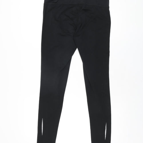 Marks and Spencer Womens Black Polyester Pedal Pusher Leggings Size 12 L29 in Regular Drawstring