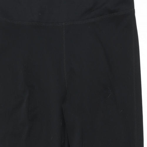 Marks and Spencer Womens Black Polyester Pedal Pusher Leggings Size 12 L29 in Regular Drawstring