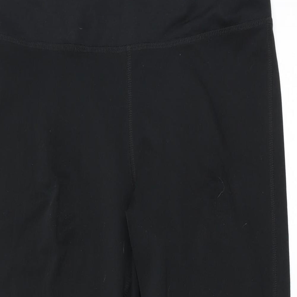 Marks and Spencer Womens Black Polyester Pedal Pusher Leggings Size 12 L29 in Regular Drawstring