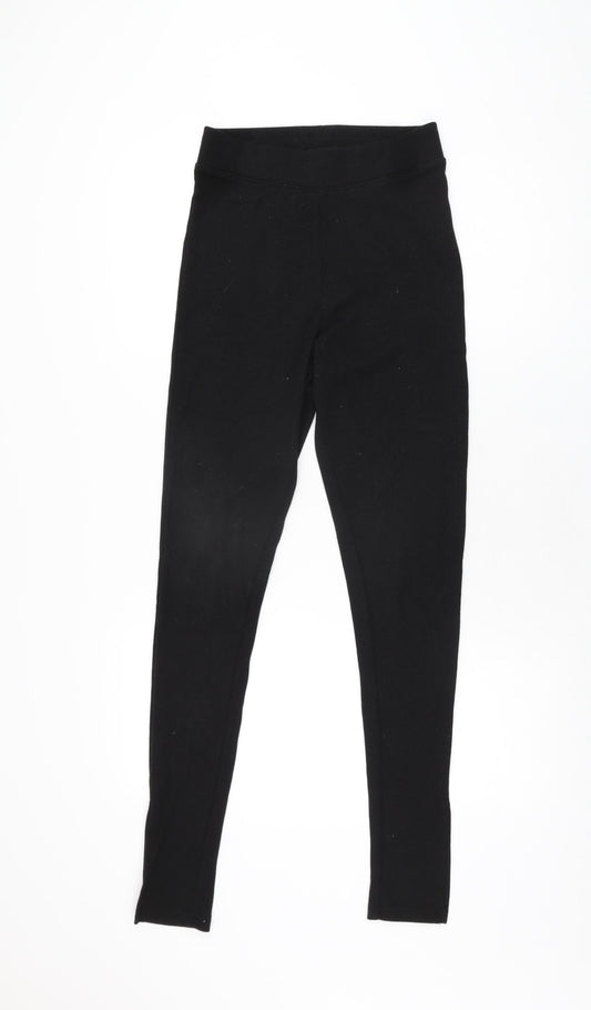 Missguided Womens Black Polyester Pedal Pusher Leggings Size 8 L30 in