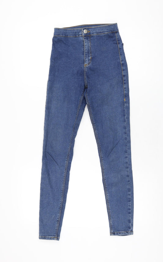 Topshop Womens Blue Cotton Skinny Jeans Size 25 in L30 in Regular Zip