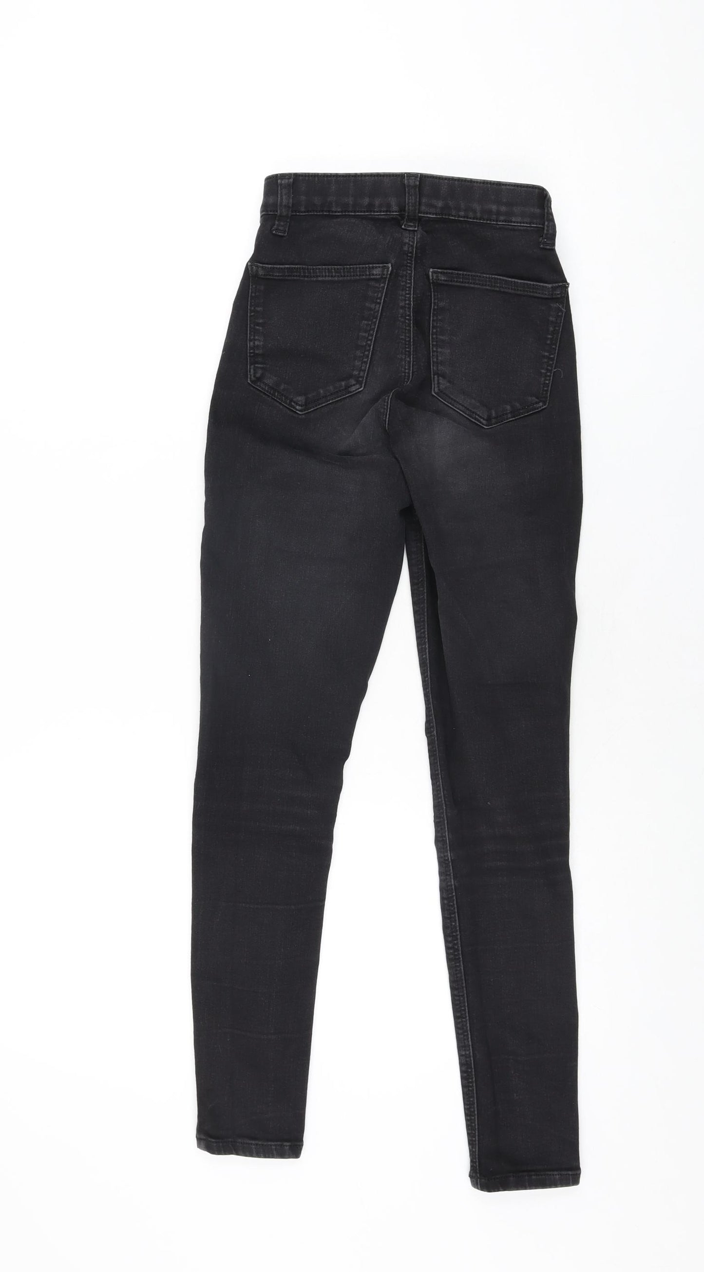 Topshop Womens Black Cotton Skinny Jeans Size 25 in L30 in Regular Zip