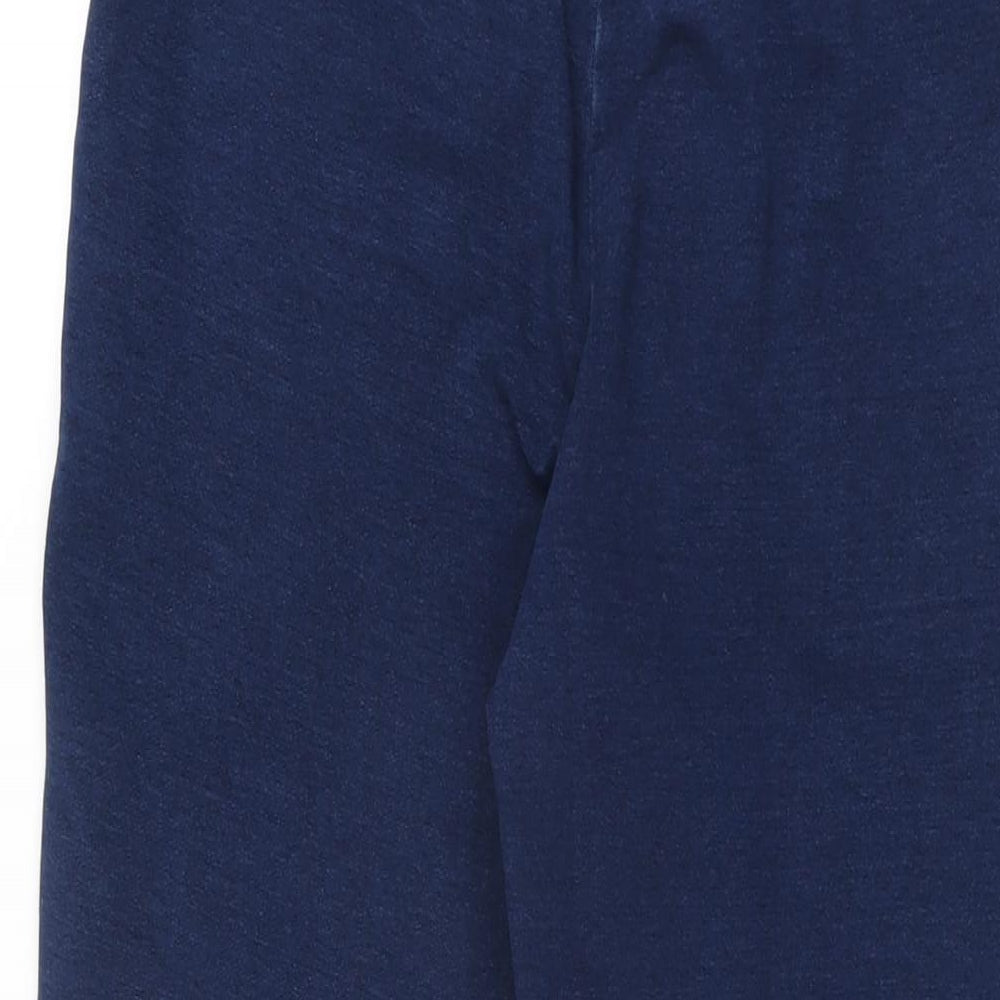 Marks and Spencer Womens Blue Cotton Jogger Trousers Size 6 L27.5 in Regular Drawstring