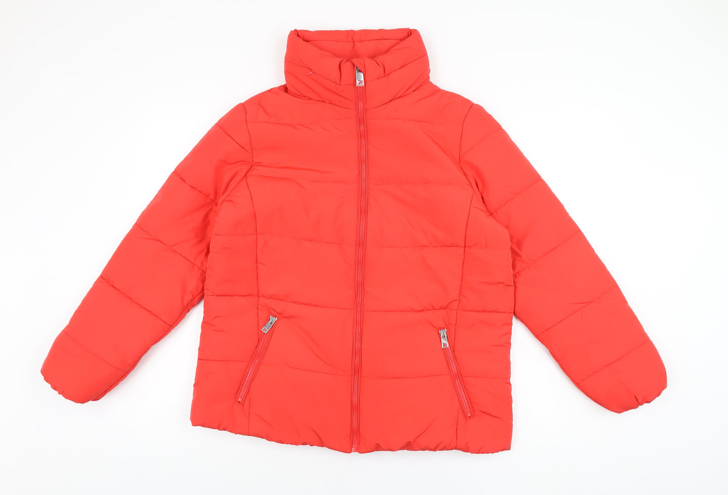 Marks and Spencer Womens Red Puffer Jacket Coat Size 14 Zip