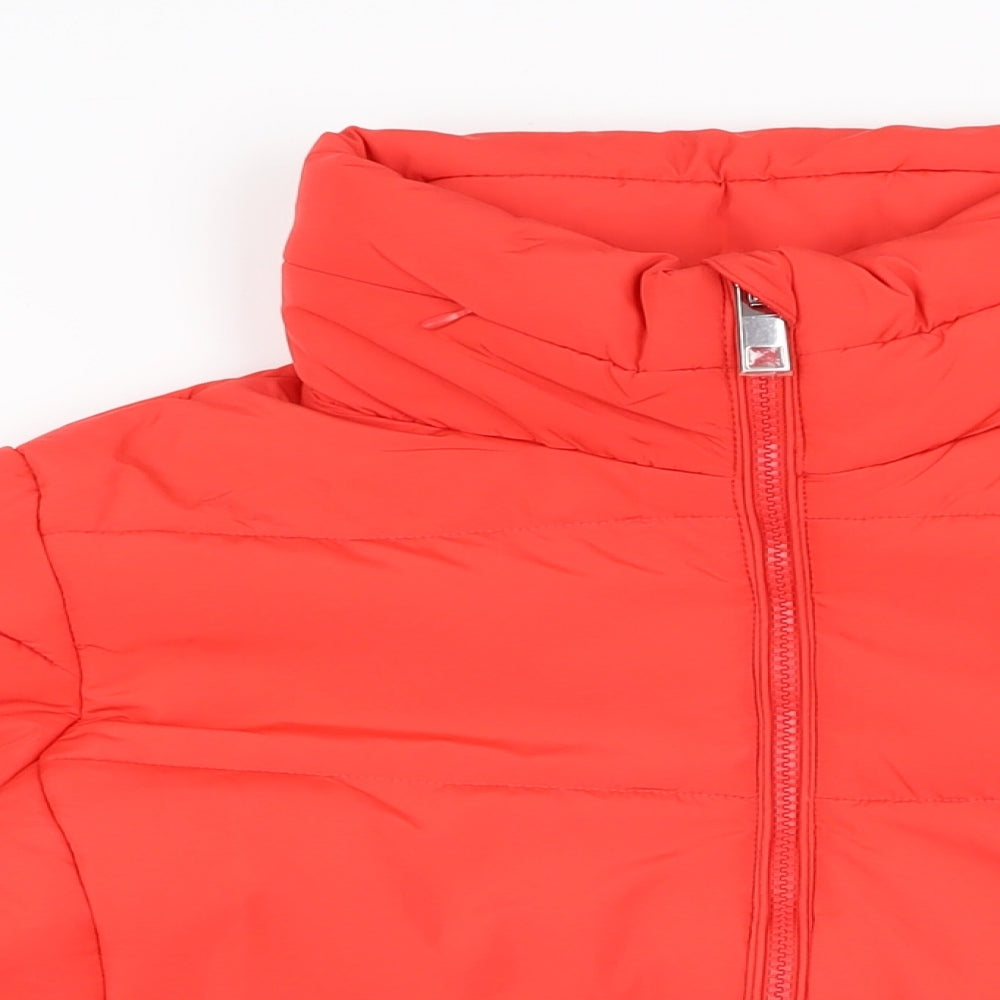 Marks and Spencer Womens Red Puffer Jacket Coat Size 14 Zip