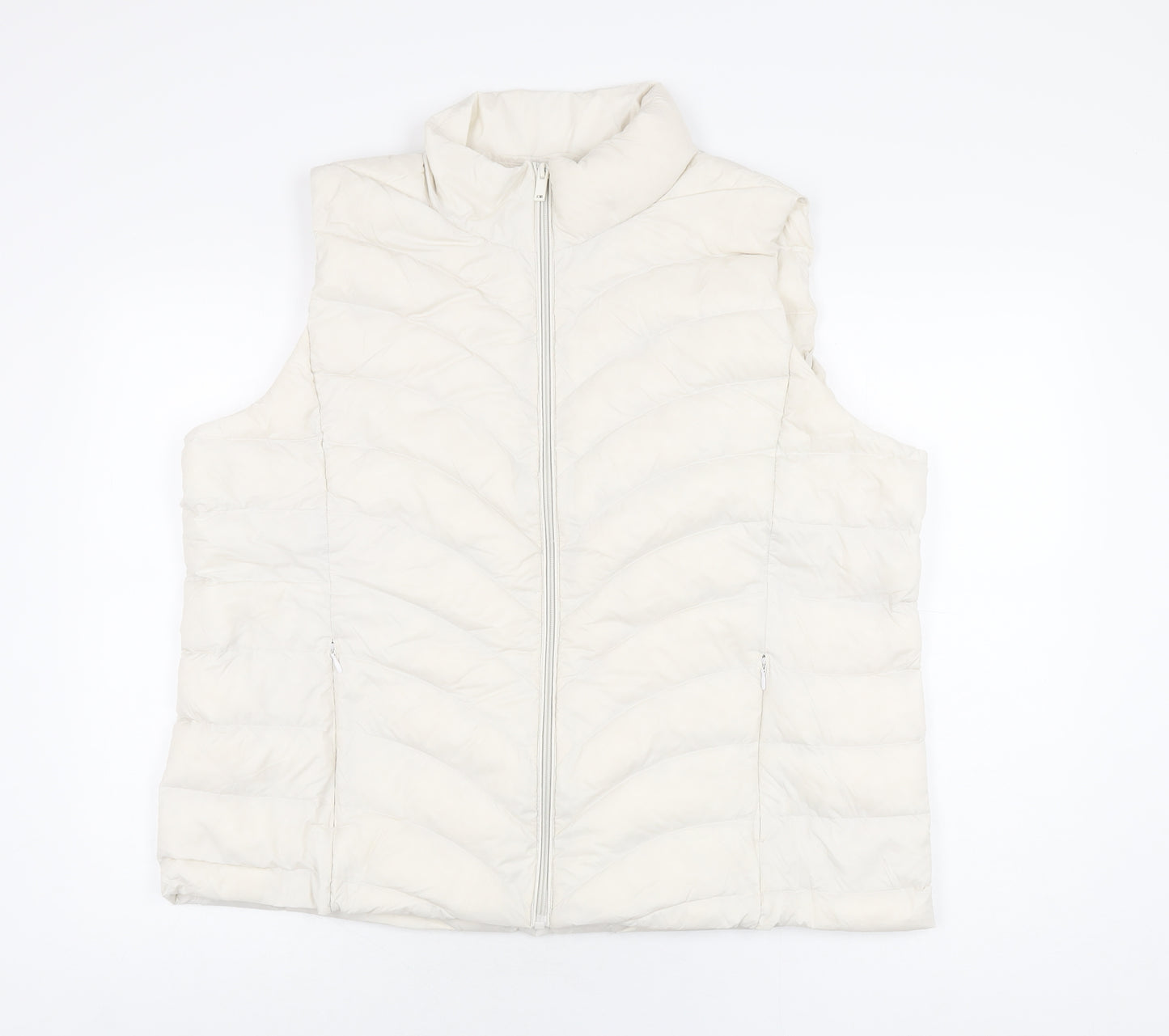 Marks and Spencer Womens Ivory Gilet Waistcoat Size 20 Zip