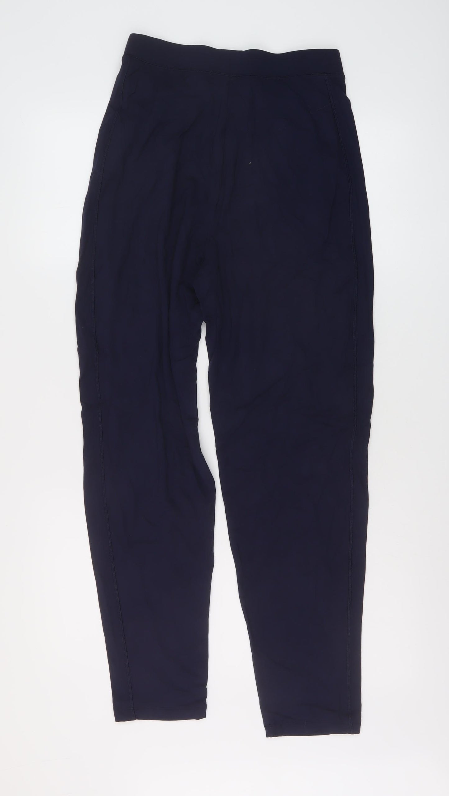 Marks and Spencer Womens Blue Viscose Trousers Size 8 L28 in Regular