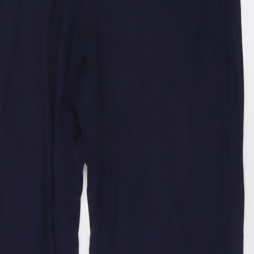 Marks and Spencer Womens Blue Viscose Trousers Size 8 L28 in Regular