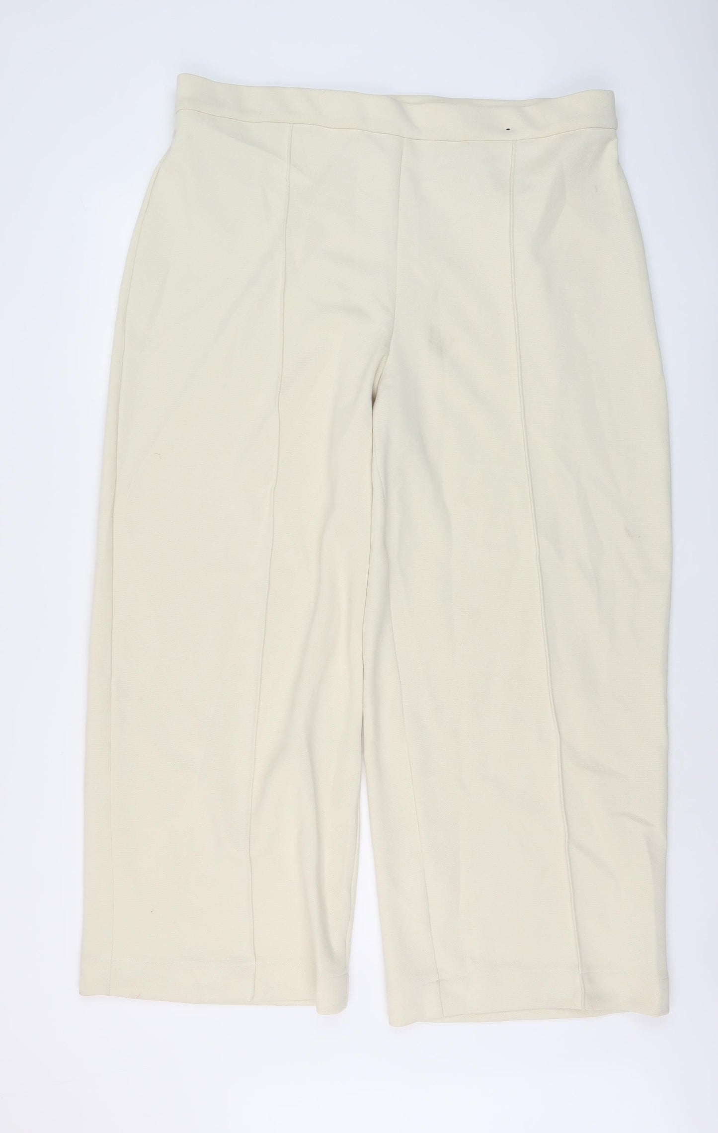 Marks and Spencer Womens Beige Polyester Trousers Size 20 L27 in Regular