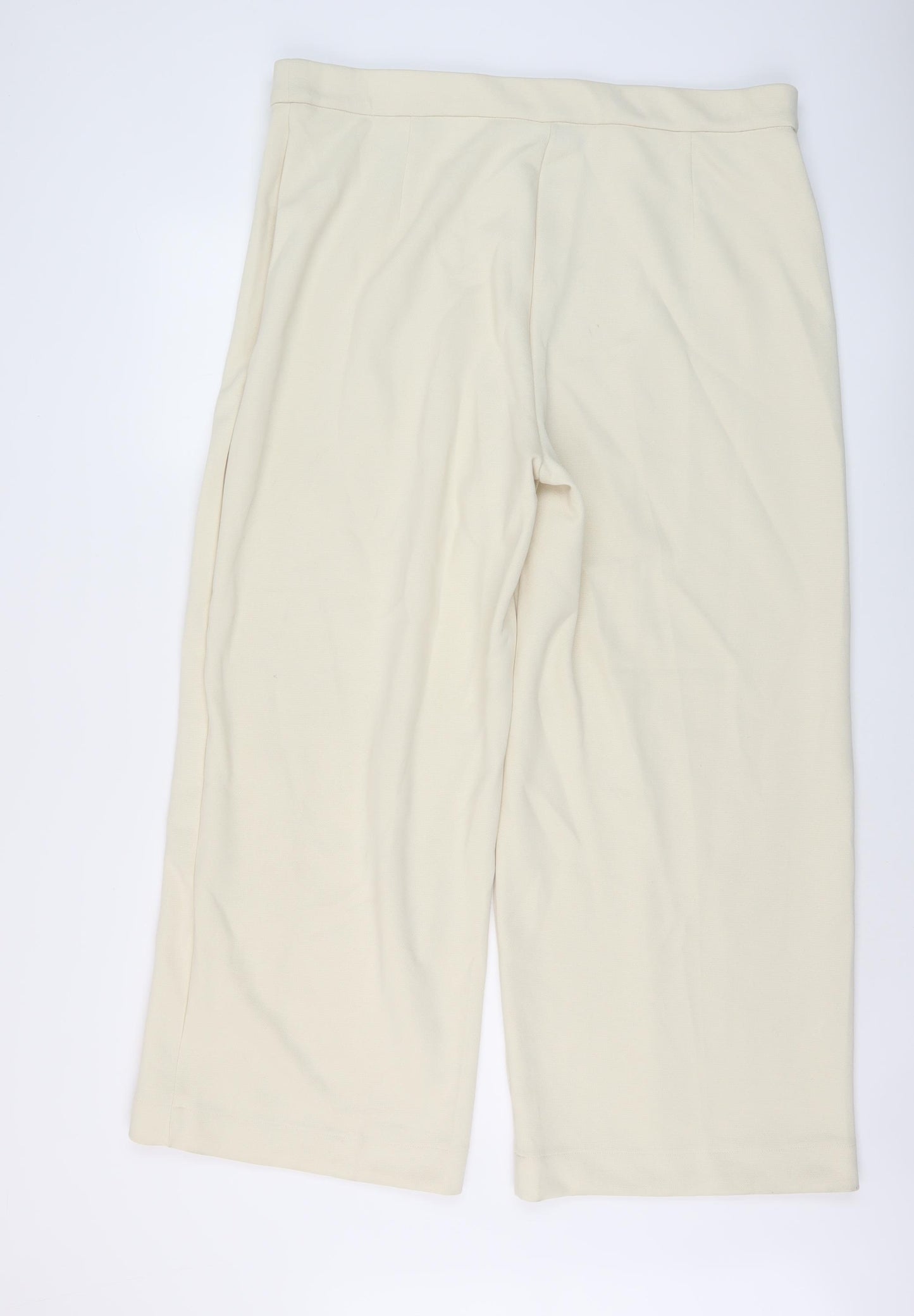 Marks and Spencer Womens Beige Polyester Trousers Size 20 L27 in Regular