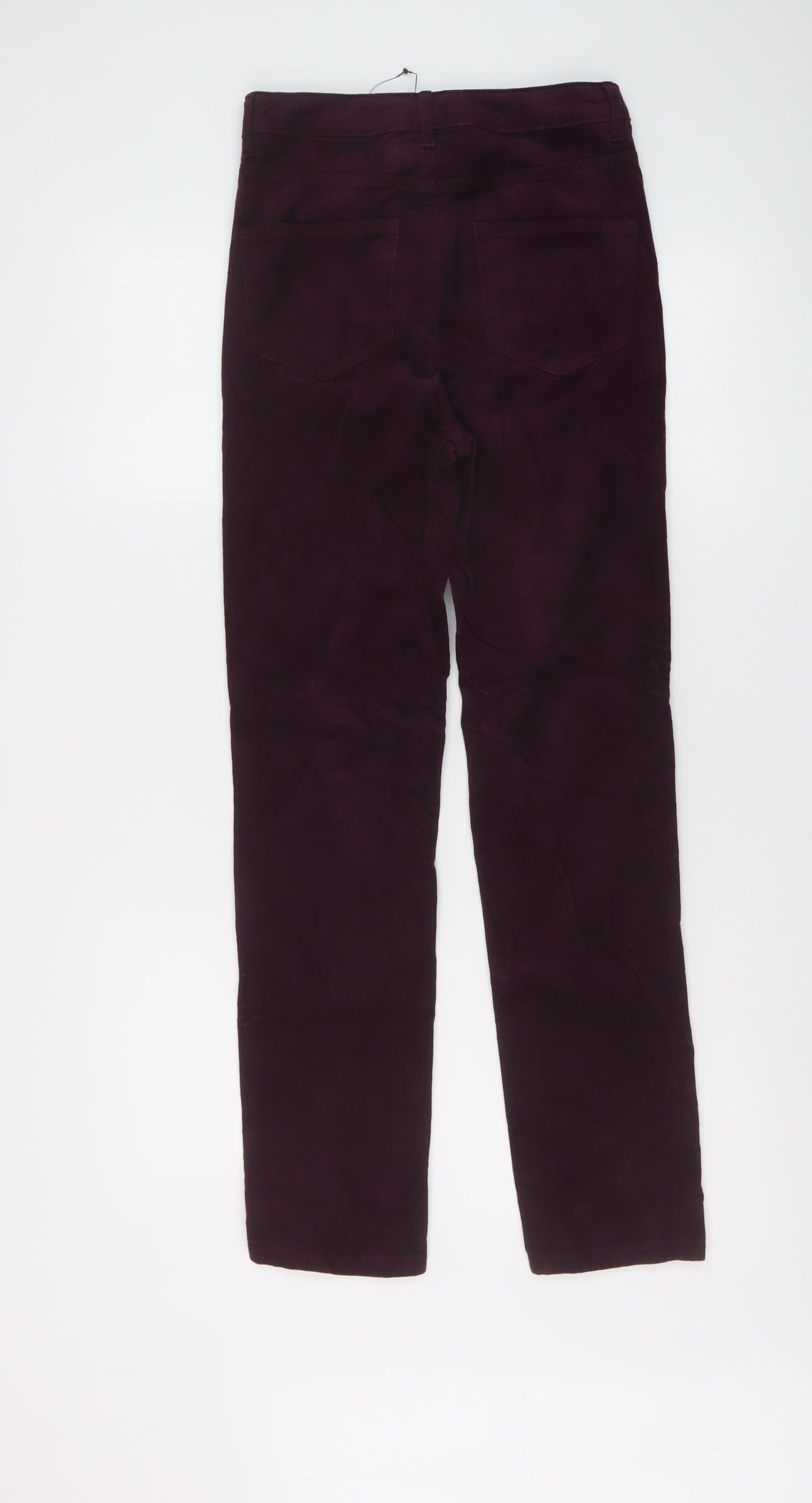 Marks and Spencer Womens Purple Cotton Trousers Size 6 L28 in Regular Button