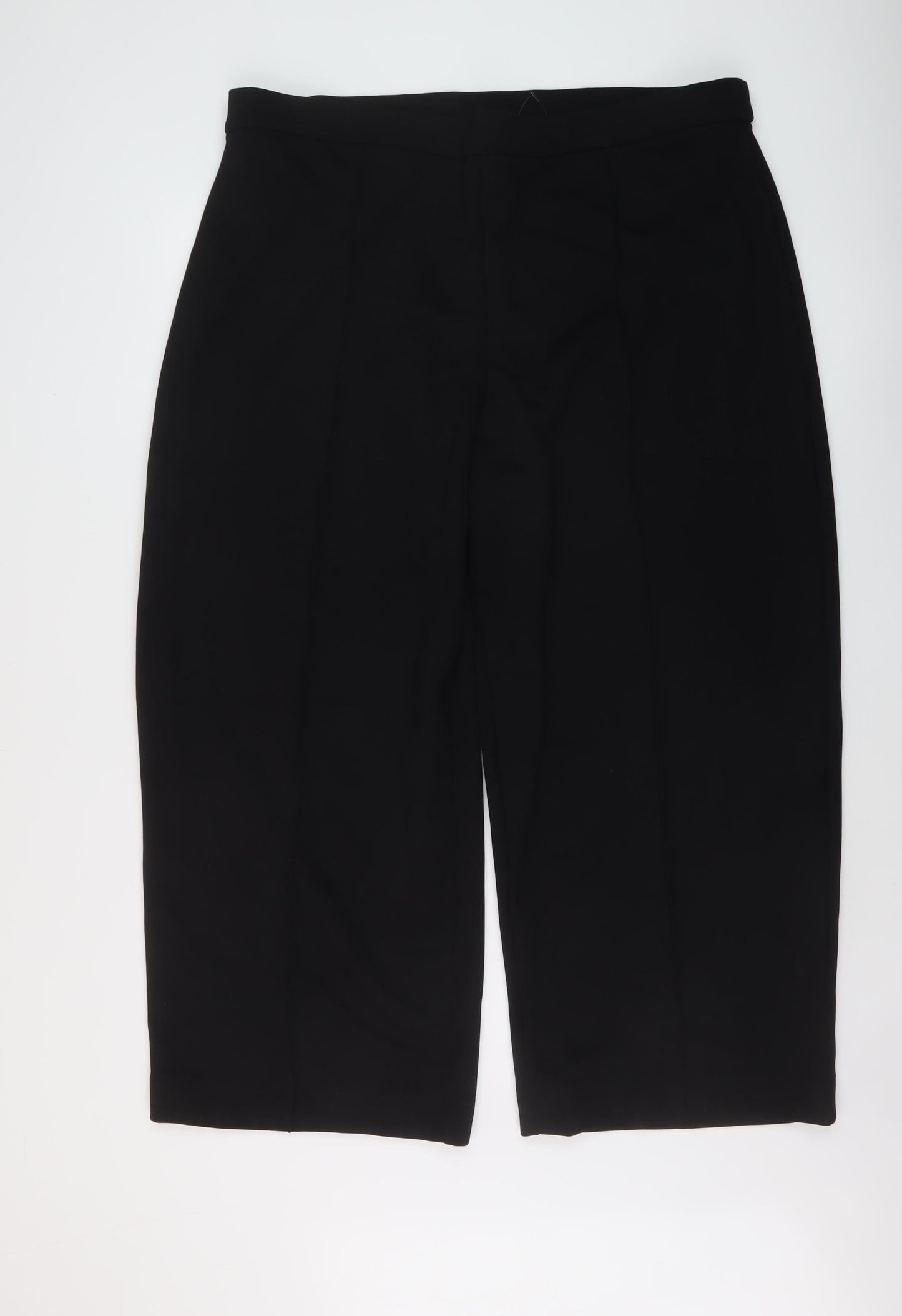 Marks and Spencer Womens Black Polyester Trousers Size 22 L26 in Regular