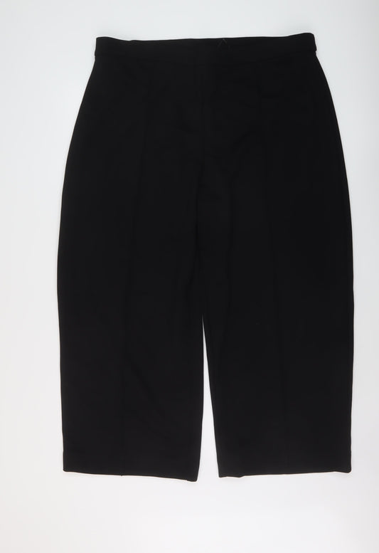 Marks and Spencer Womens Black Polyester Trousers Size 22 L26 in Regular