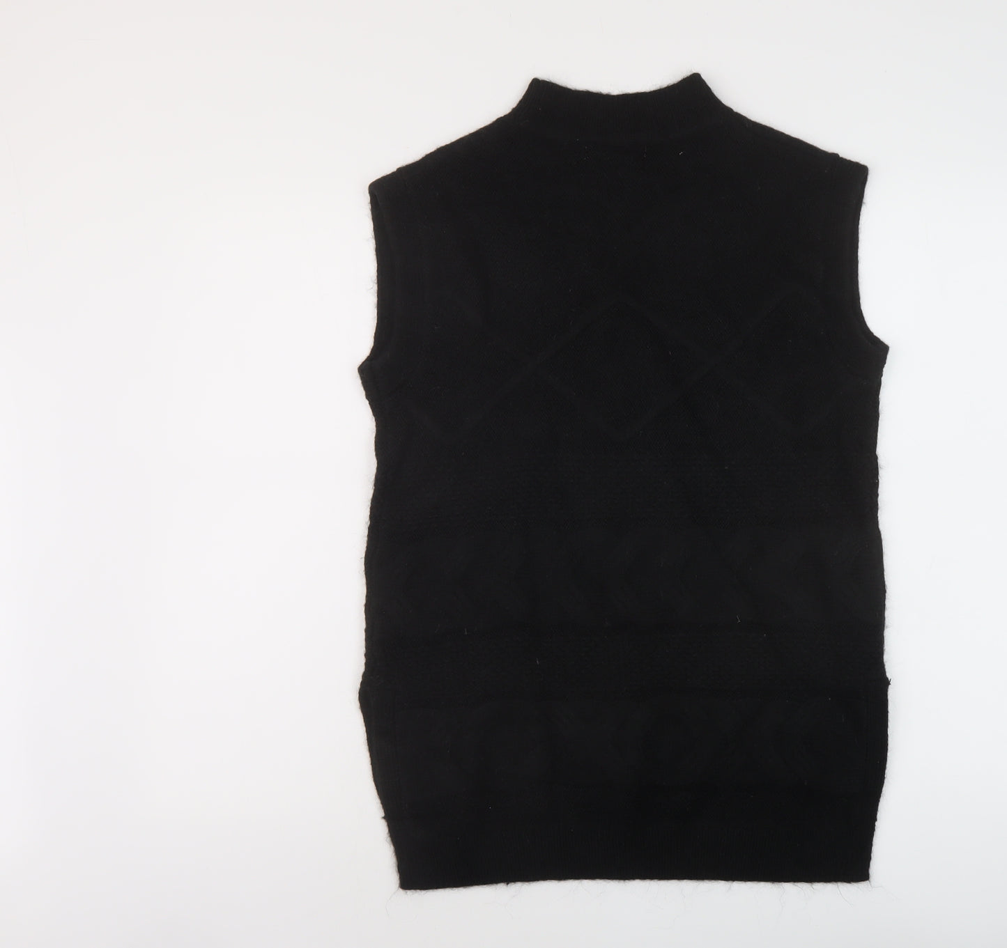 Per Una Womens Black Mock Neck Acrylic Vest Jumper Size S