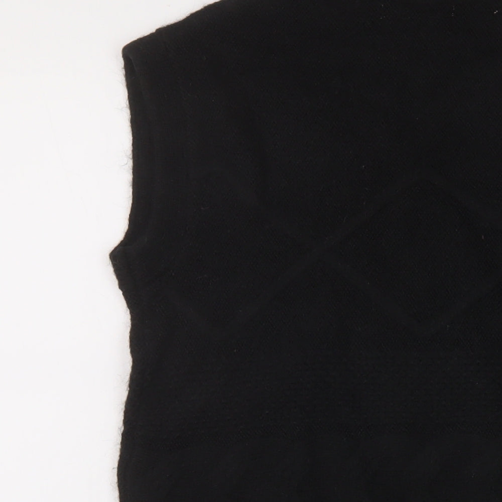 Per Una Womens Black Mock Neck Acrylic Vest Jumper Size S