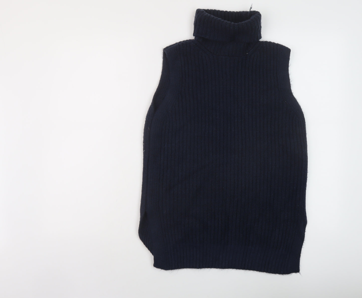 Marks and Spencer Womens Blue Roll Neck Polyester Vest Jumper Size S