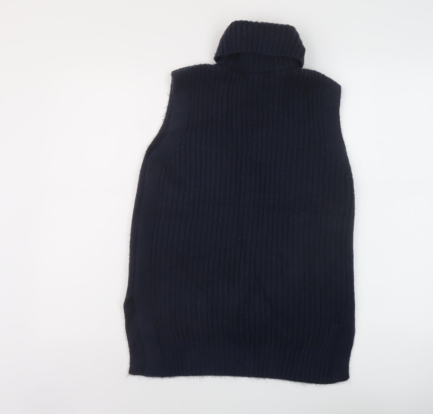 Marks and Spencer Womens Blue Roll Neck Polyester Vest Jumper Size S