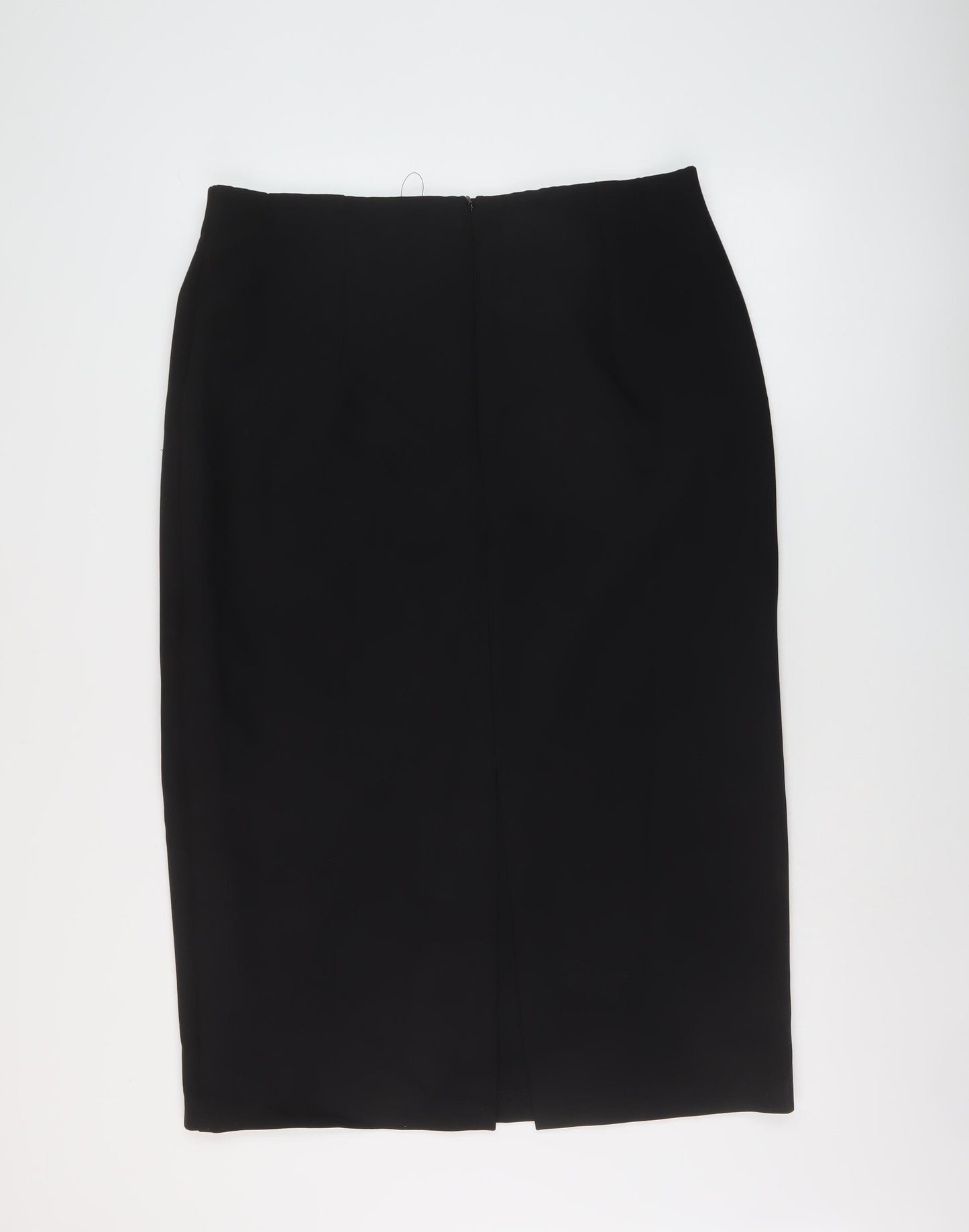 Marks and Spencer Womens Black Polyester A-Line Skirt Size 18 Zip