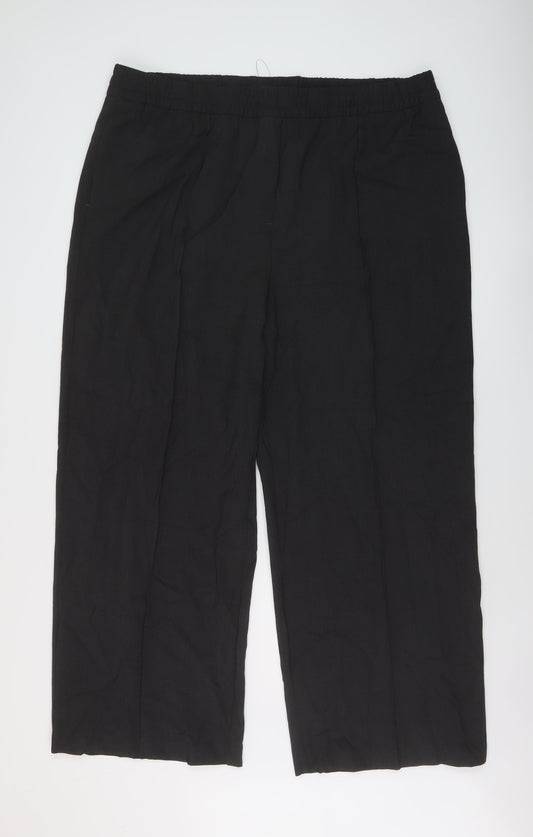 Marks and Spencer Womens Grey Polyester Trousers Size 22 L29 in Regular