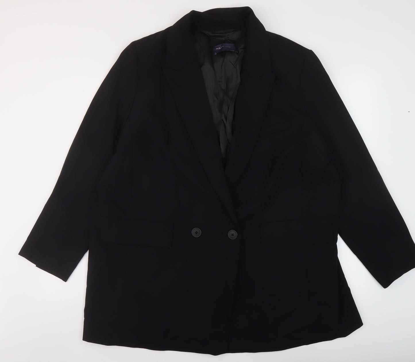 Marks and Spencer Womens Black Polyester Jacket Suit Jacket Size 22