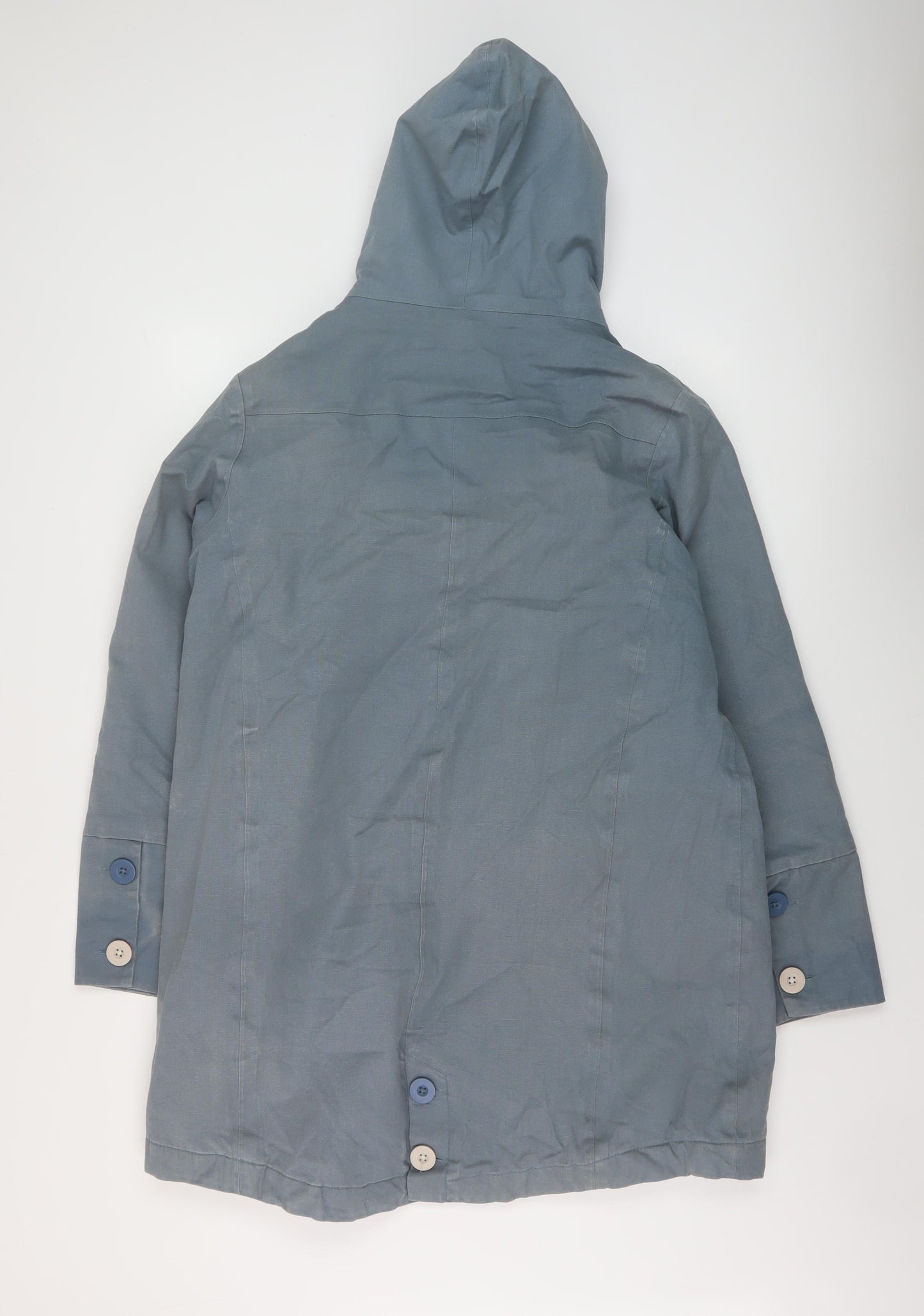 Weird Fish Womens Blue Parka Coat Size 14 Button