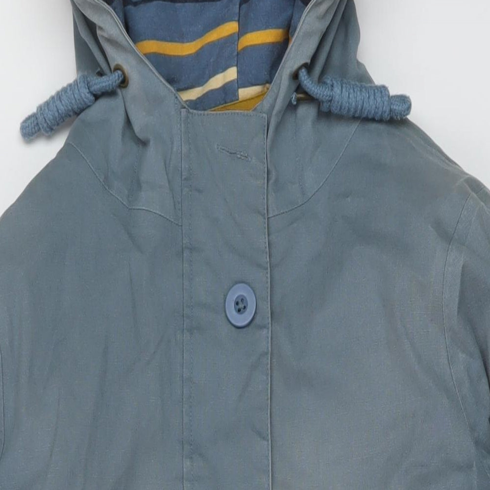 Weird Fish Womens Blue Parka Coat Size 14 Button