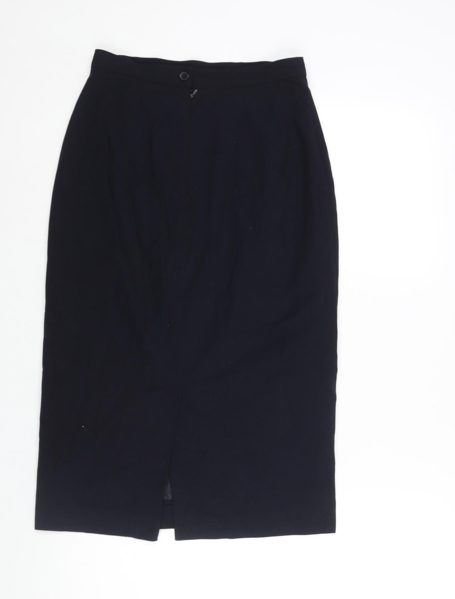 Marks and Spencer Womens Blue Polyester Straight & Pencil Skirt Size 10 Zip