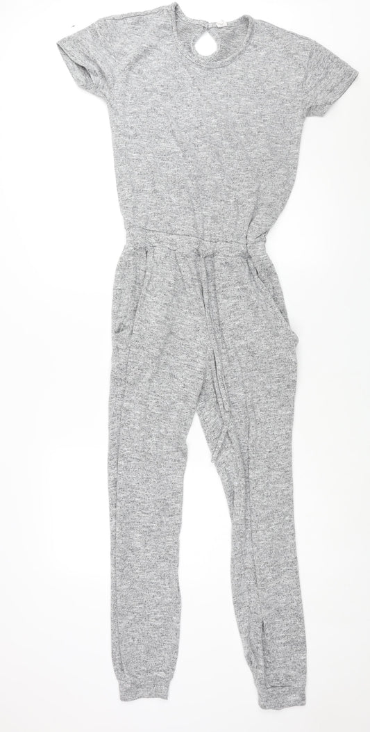 Cheslea Peers Womens Grey Polyester Jumpsuit One-Piece Size M L28 in Button - Drawstring Waist