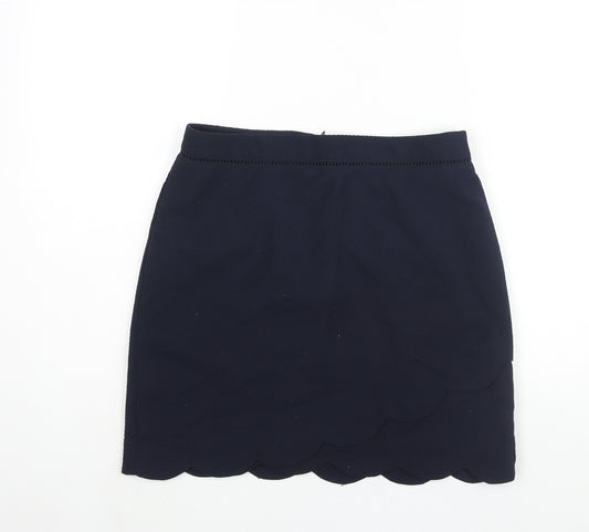 Oasis Womens Blue Polyester A-Line Skirt Size 12 Zip