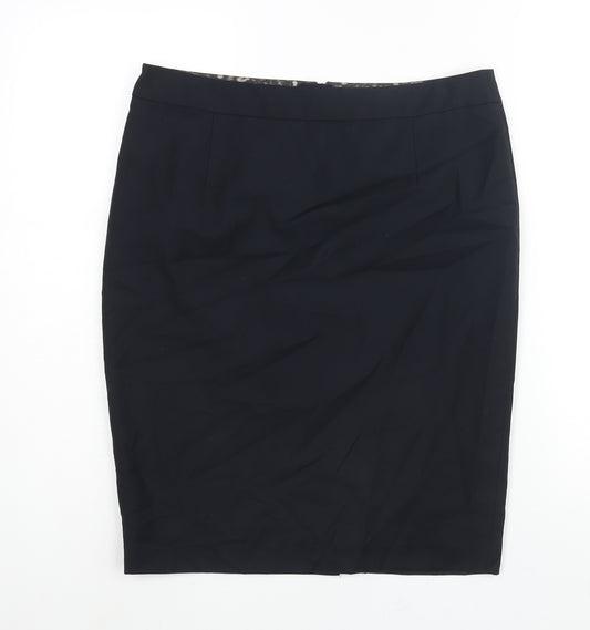 NEXT Womens Black Polyester Straight & Pencil Skirt Size 12 Zip